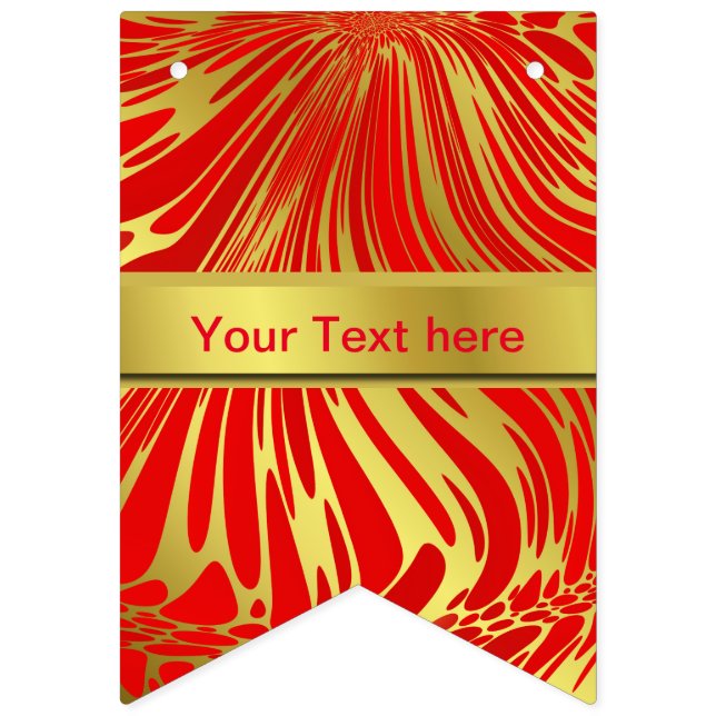 personalised, original, flame, fractal, gold, bunting  (Second Flag)