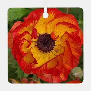 Personalised original photo poppy metal tree decoration