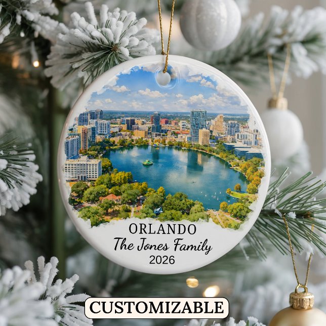 Personalised Orlando Ornament, Custom Florida Ceramic Ornament (Creator Uploaded)