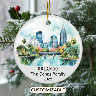 Personalised Orlando Ornament, Florida Ceramic Ornament