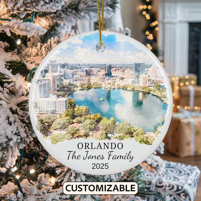 Personalised Orlando Ornament, Florida Gift Ceramic Ornament (Creator Uploaded)