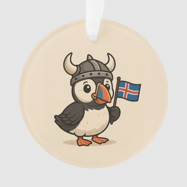 Personalised ornament - Iceland puffin (Front)