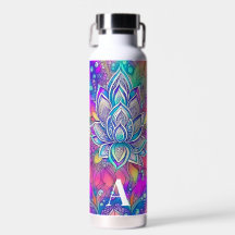 Personalised Ornate Colourful Vibrant Lotus Flower