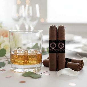 Personalised Ornate Floral Wedding Cigar Band Return Address Label