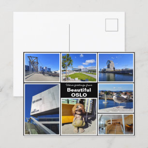 Personalised, Oslo collage, Norway Postcard