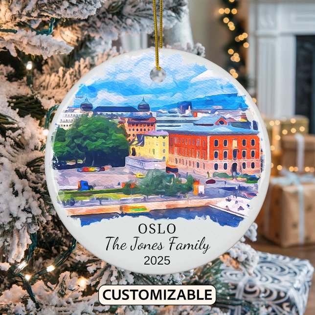 Personalised Oslo Ornament, Norway  Ceramic Ornament (Creator Uploaded)