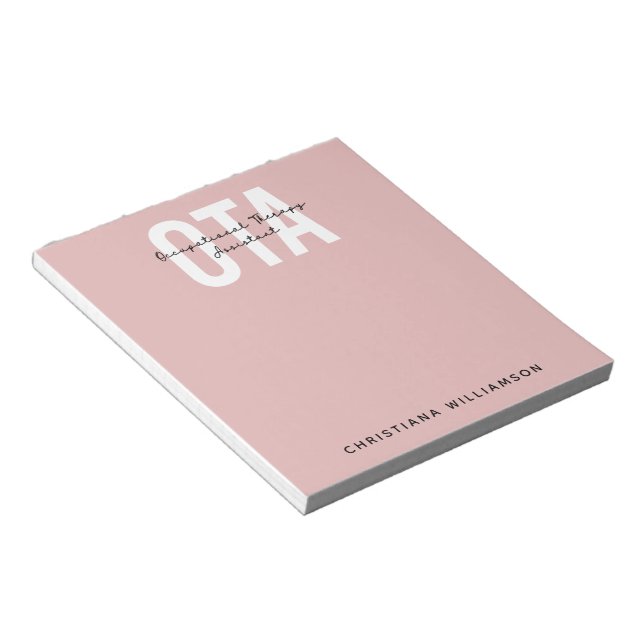 Personalised OTA Occupational Therapy Assistant Notepad (Angled)