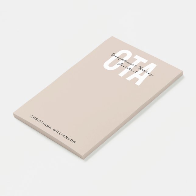 Personalised OTA Occupational Therapy Assistant Post-it Notes (Angled)
