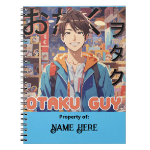 Personalised Otaku Guy Anime Notebook