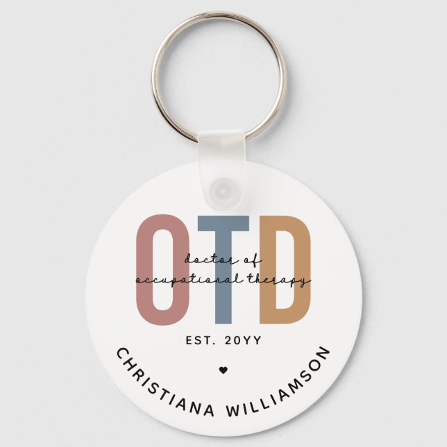 Personalised OTD Doctor of Occupational Therapy Key Ring (Front)