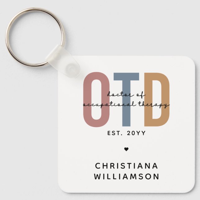 Personalised OTD Doctor of Occupational Therapy Key Ring (Front)