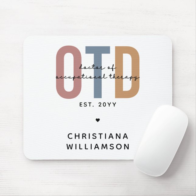 Personalised OTD Doctor of Occupational Therapy Mouse Pad (With Mouse)