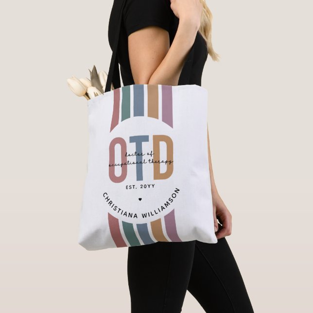 Personalised OTD Doctor of Occupational Therapy Tote Bag (Close Up)