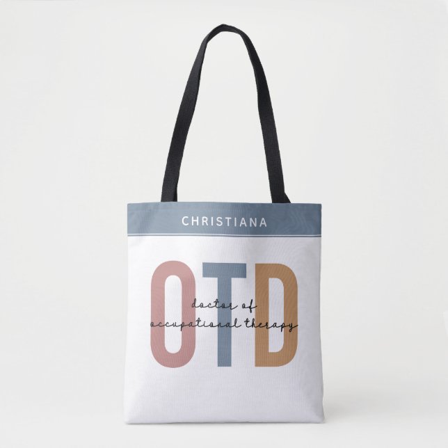 Personalised OTD Doctor of Occupational Therapy Tote Bag (Front)