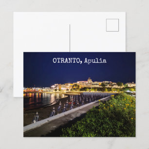 Personalised Otranto by night, Apulia, Italy, Postcard