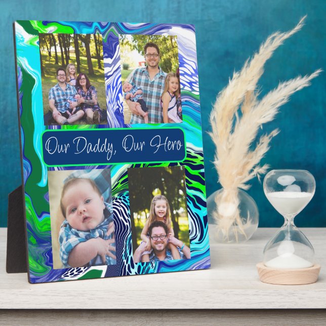 Personalised Our Daddy, Our Hero Plaque (Side)