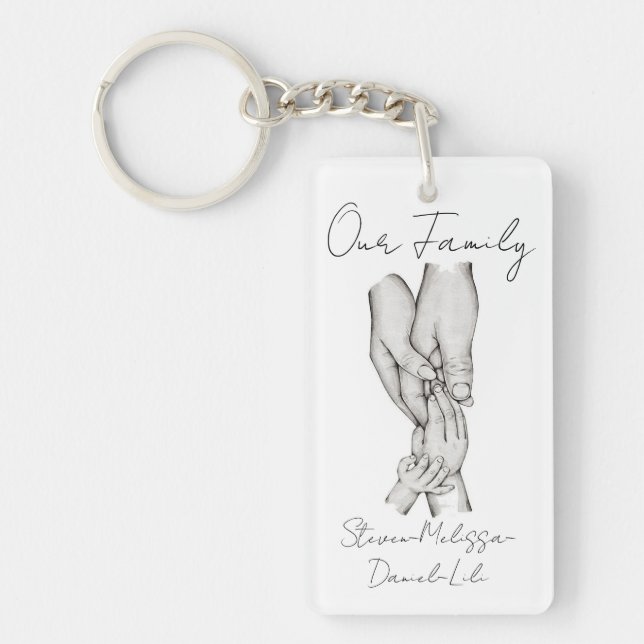 Personalised Our Family of 4 Key Ring (Front)