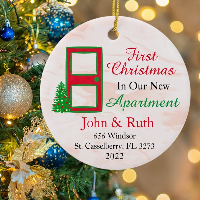 Personalised Our First Apartment Christmas Ceramic Ornament (Creator Uploaded)