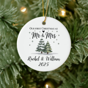 Personalised Our First Christmas as Couple 2025 Ceramic Ornament