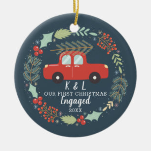 Personalised Our First Christmas Engaged Ornament