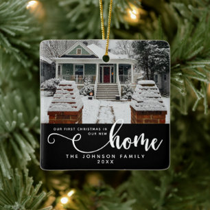 Personalised Our First Christmas In Our New Home  Ceramic Ornament
