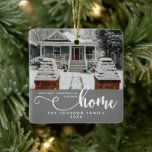 Personalised Our First Christmas In Our New Home  Ceramic Ornament<br><div class="desc">Celebrate the joy of new beginnings with our Personalised Our First Christmas In Our New Home Grey Ceramic Ornament, the perfect addition to your holiday decor. This beautifully crafted grey ornament is not just a decoration; it's a cherished keepsake that captures the essence of starting a new chapter in your...</div>