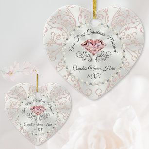 Personalised Our First Christmas Married Ornament