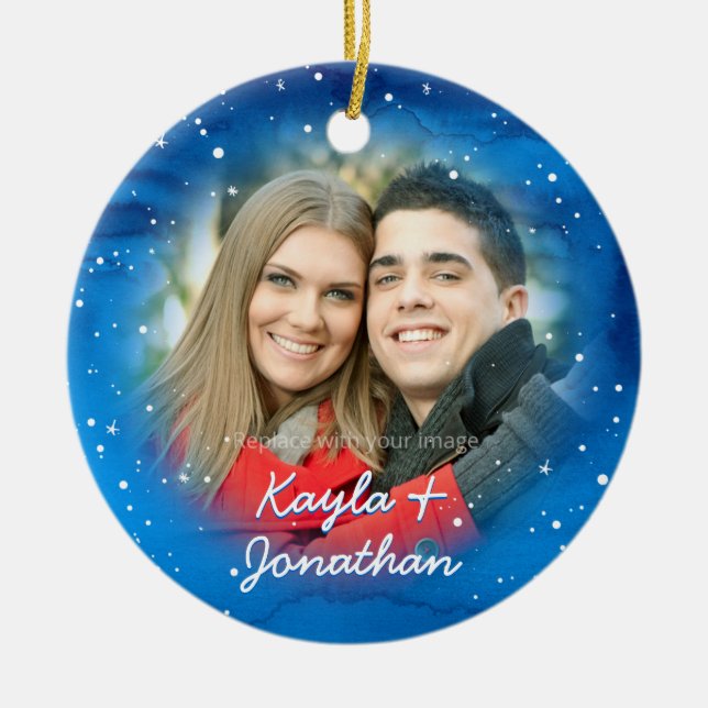 Personalised Our First Christmas Photo Ornament (Front)