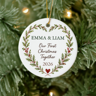 Personalised Our First Christmas Together Ceramic Ornament