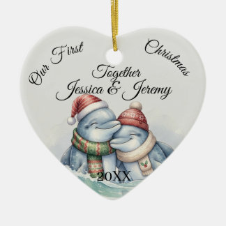 Personalised Our First Christmas Together Couples Ceramic Ornament