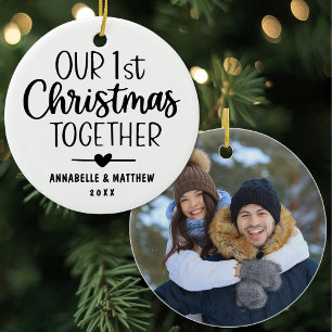 Personalised Our First Christmas Together Photo Ceramic Ornament
