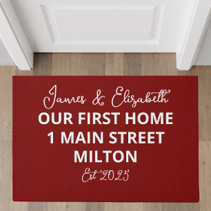 Personalised Our First Home Custom Address Doormat
