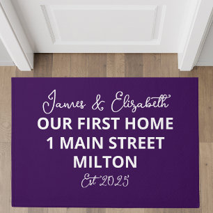 Personalised Our First Home Custom Address Doormat
