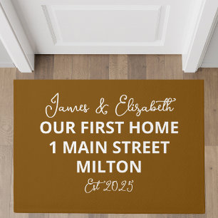 Personalised Our First Home Custom Address Doormat