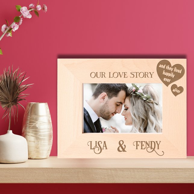 Personalised Our Love Story with two Names Etched Frames (Creator Uploaded)