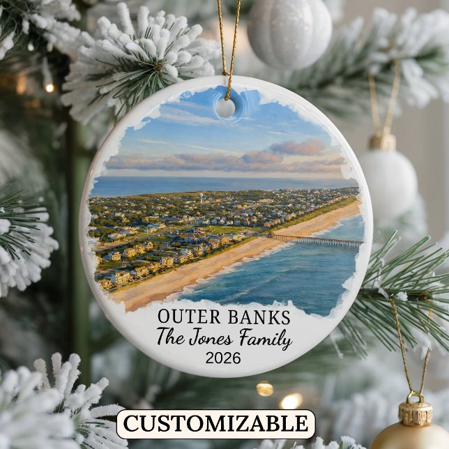 Personalised Outer Banks Ornament, North Carolina Ceramic Ornament (Creator Uploaded)