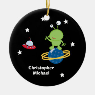 Personalised outer space alien boy's ornament