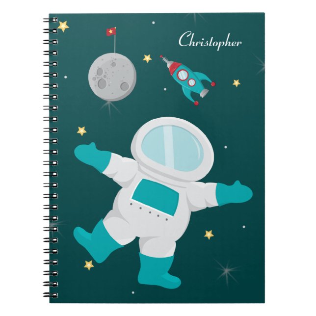 Personalised outer space astronaut notebook (Front)
