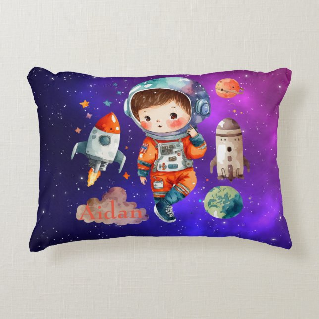 Personalised outer space astronaut pillow (Front)