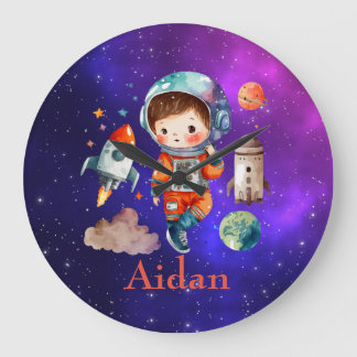 Personalised outer space astronaut wall clock