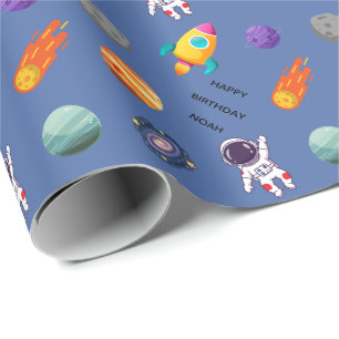 Personalised Outer Space Birthday Wrapping Paper