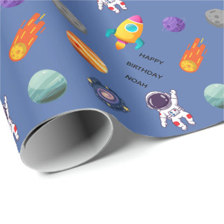 Personalised Outer Space Birthday Wrapping Paper