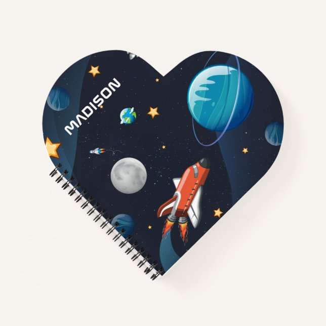 Personalised Outer Space Galaxy Activity Galaxy Notebook (Front)