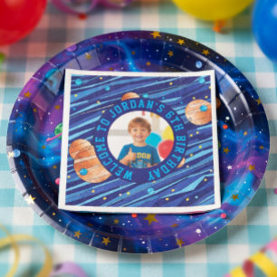 Personalised Outer Space Galaxy Birthday Napkin