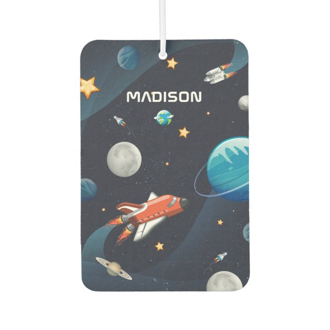 Personalised Outer Space Galaxy Pattern Car Air Freshener (Front)