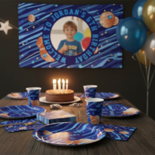 Personalised Outer Space Galaxy Photo Banner