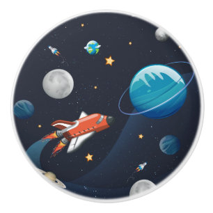 Personalised Outer Space Pattern  Ceramic Knob