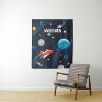 Personalised Outer Space Space Shuttle Kids Room