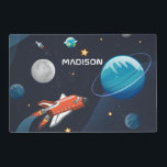 Personalised Outer Space Travel in the Galaxy Laminated Place Mat<br><div class="desc">Cute outer space table placemat you can add a name to make it personal. Check out the other items in this collection below like the throw pillow to match this cool blanket. Add the name by clicking on the "Personalise" link above</div>