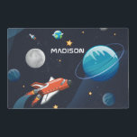 Personalised Outer Space Travel in the Galaxy Laminated Place Mat<br><div class="desc">Cute outer space table placemat you can add a name to make it personal. Check out the other items in this collection below like the throw pillow to match this cool blanket. Add the name by clicking on the "Personalise" link above</div>